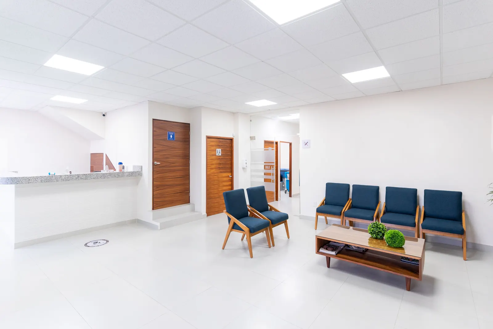 A clean, modern clinic waiting area
