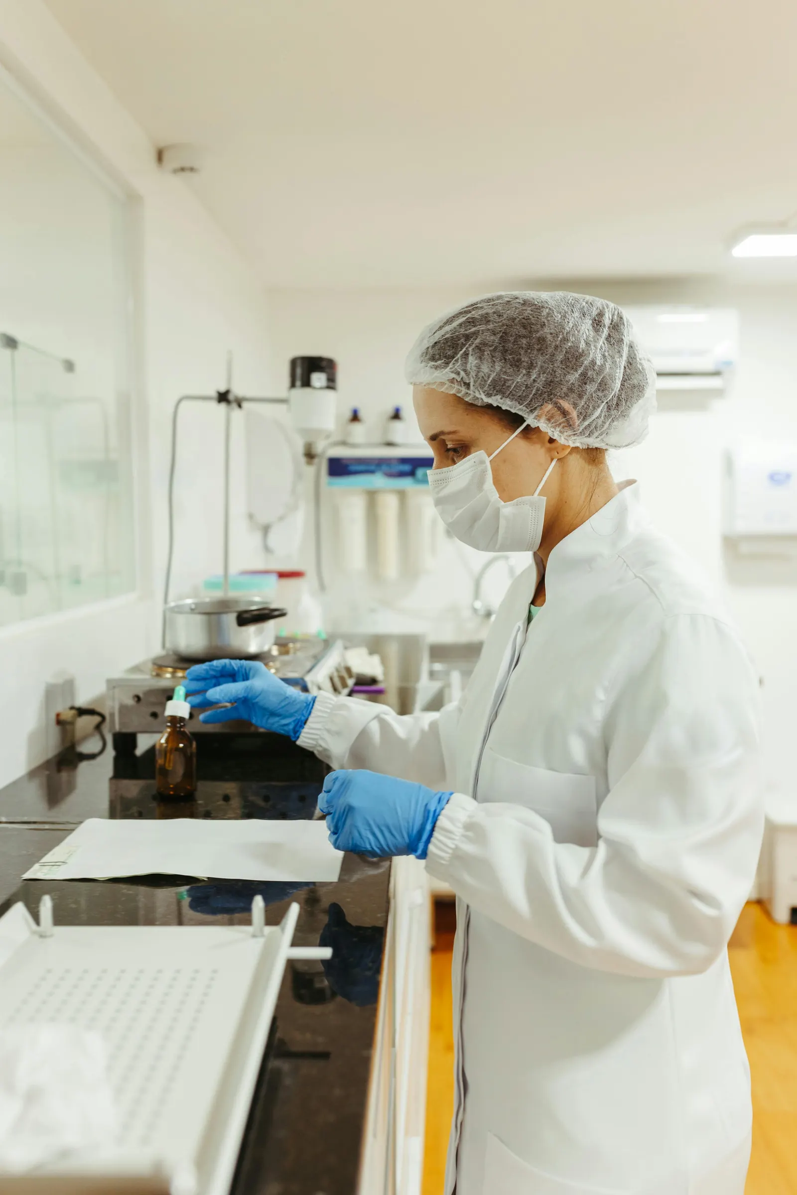 Lab technician at a workstation
